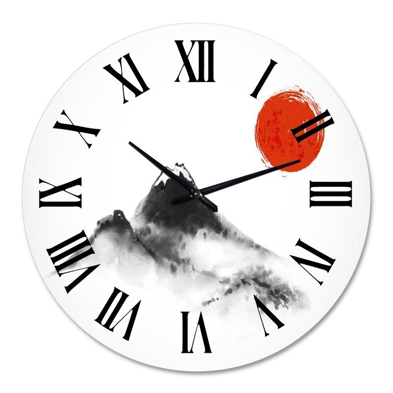 Moon Over Mountain Japanese Clock