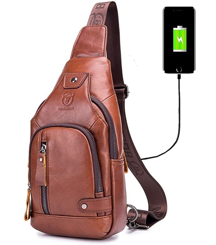 Multi purpose leather sling bag