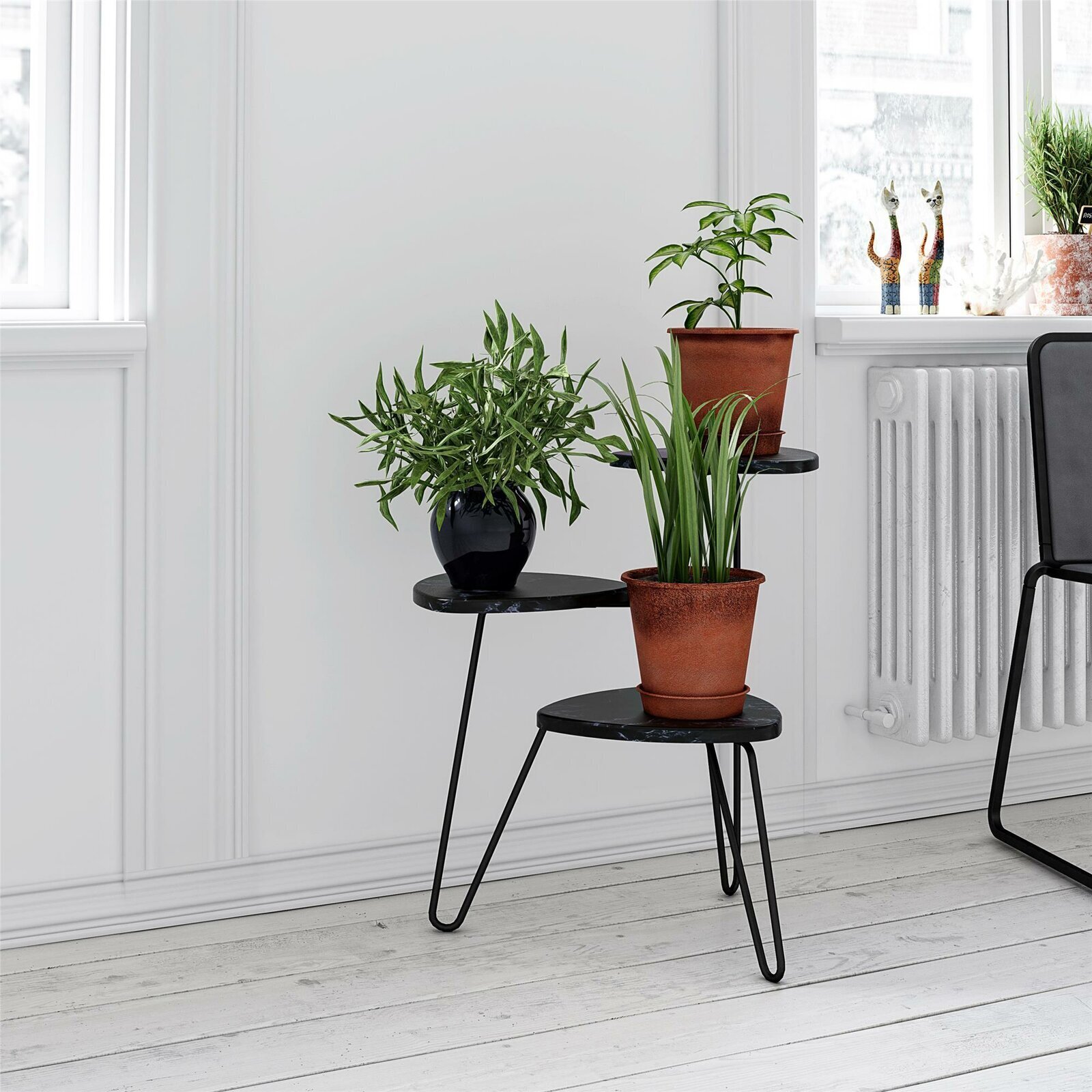 Multi tiered retro plant stand