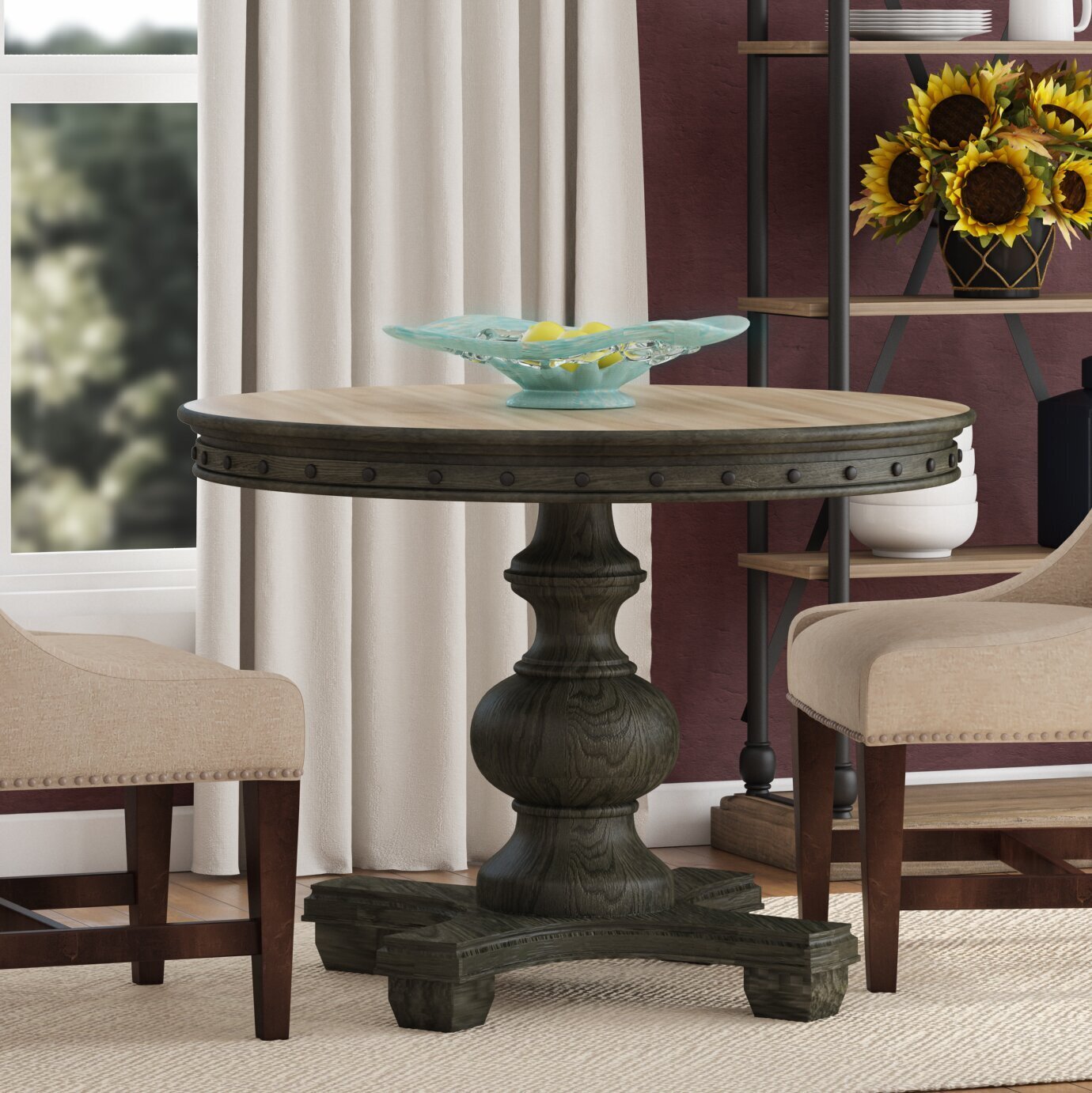 Nailhead Small Country Table