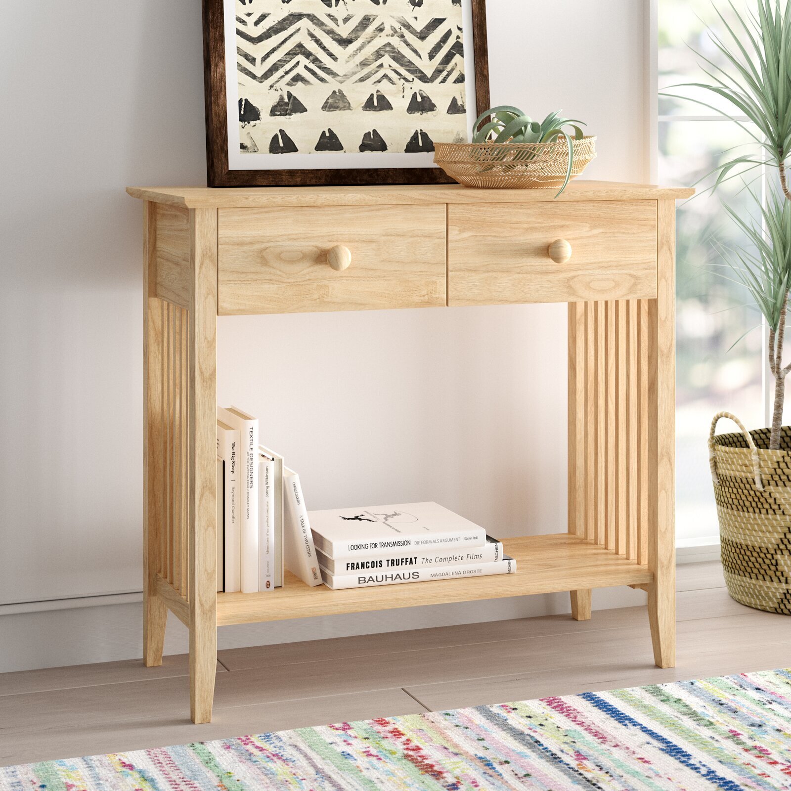 Natural Wood Console Table