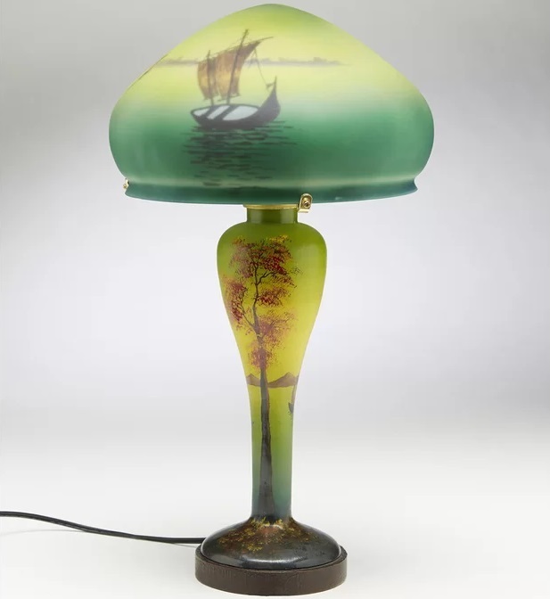 Nature landscape reverse painted lamp