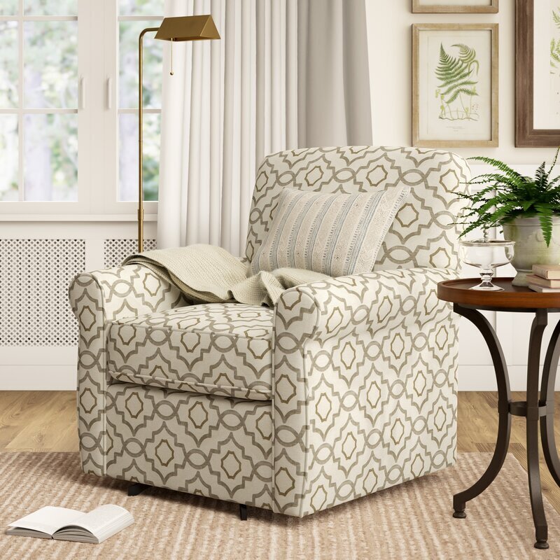 Neutral Geometric Swivel Lounger