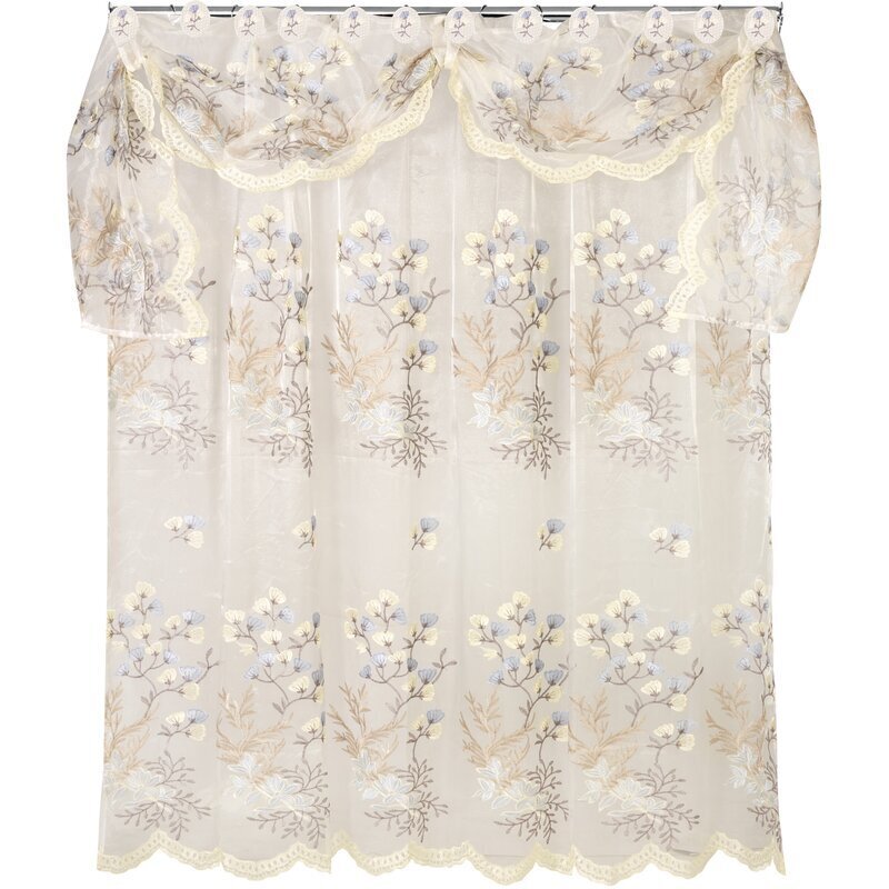 Neutral Victorian Lace Shower Curtain