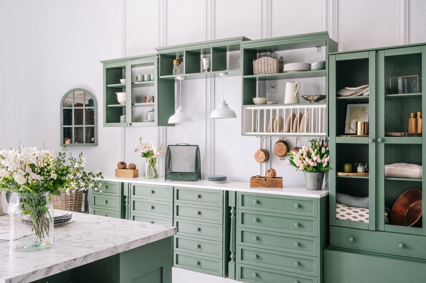 New stylish white kitchen