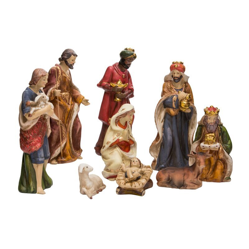Nine piece table piece nativity set