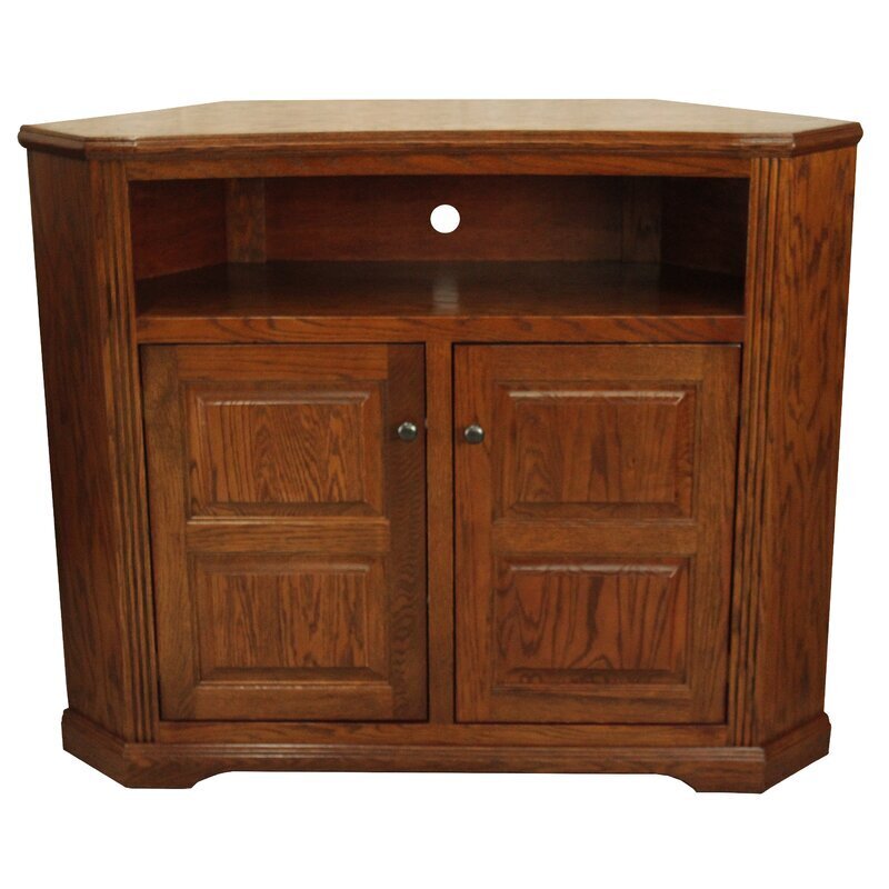 Oak Corner TV Stand For 55 inch TV 