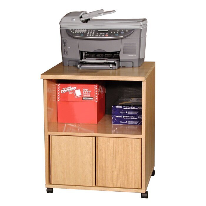 Oak Printer Table With Cupboard