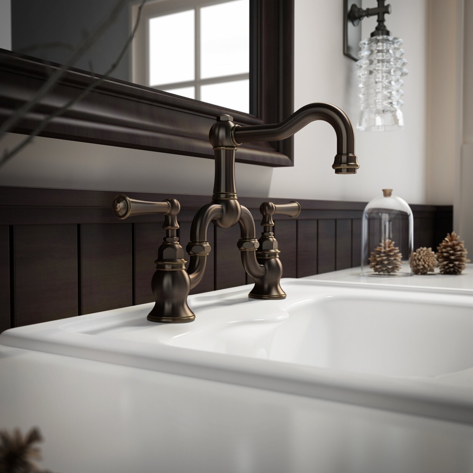 Olive Bronze Industrial Bathroom Faucet