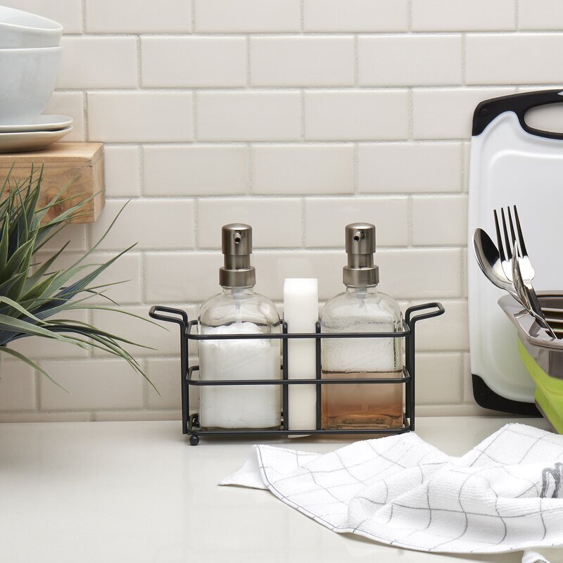 Open Frame Soap and Lotion Dispenser Set with Caddy