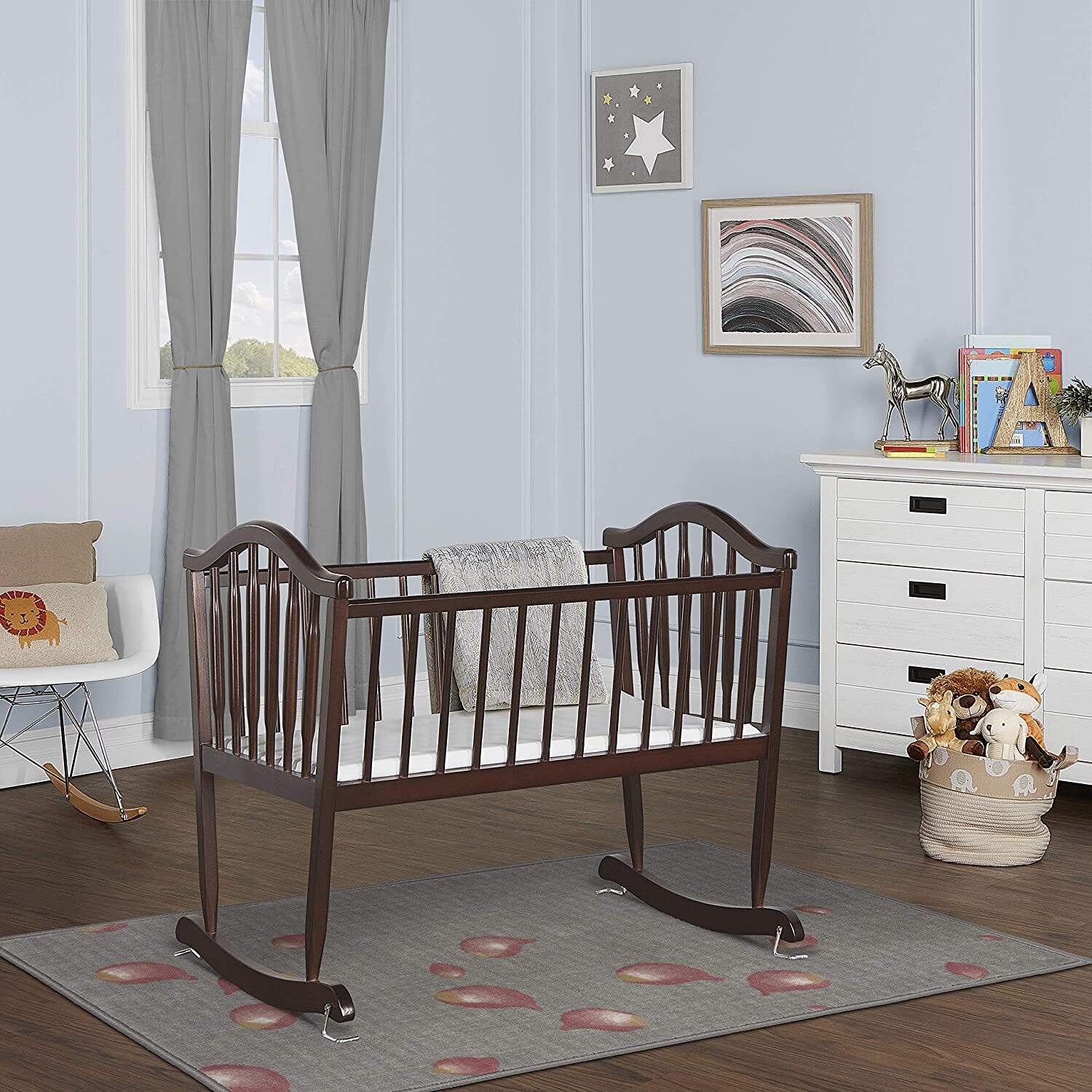 Open Slat Wooden Cradle Rocker