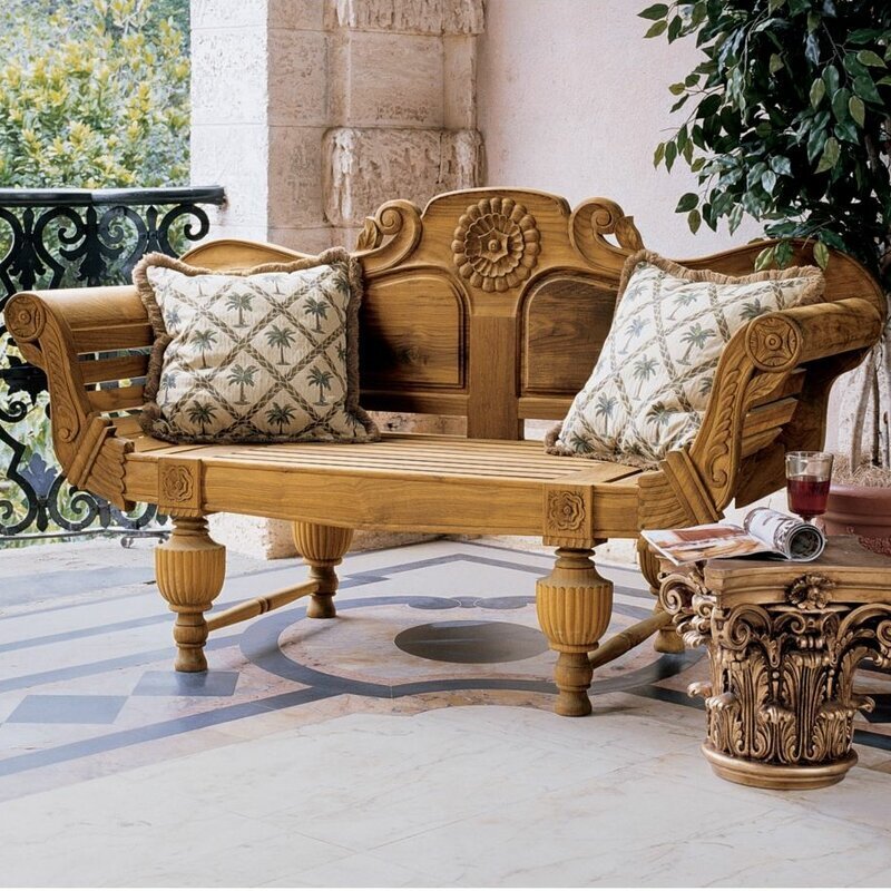 Opulent Carved Garden Bench