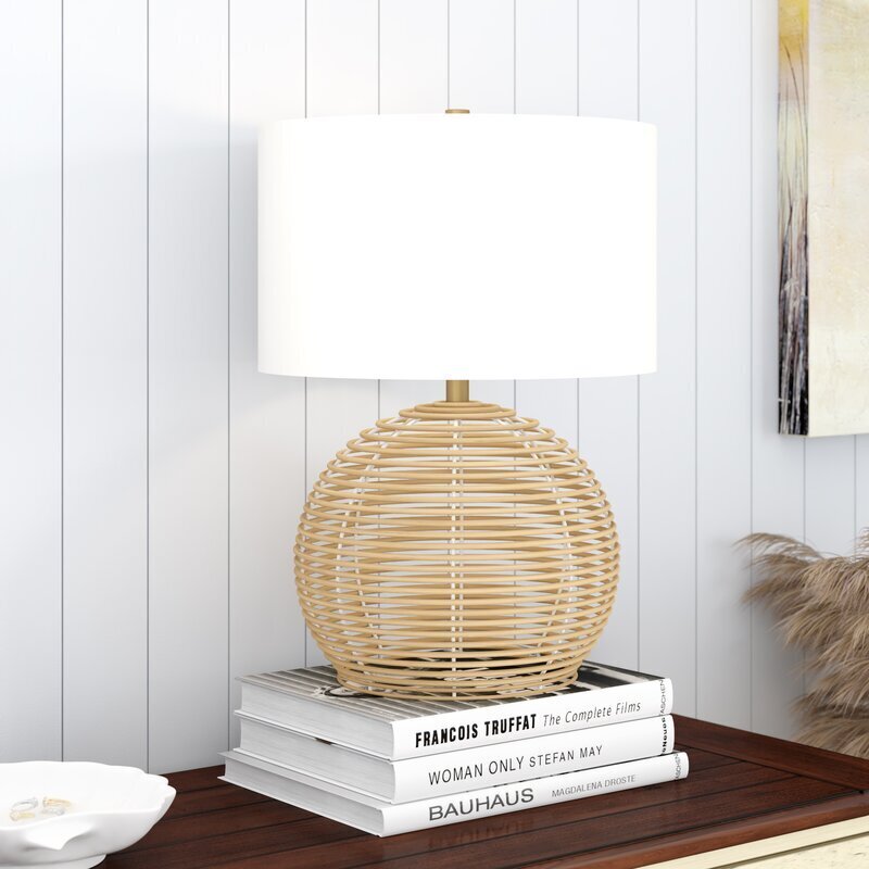 Orb Shaped Wicker Lamp Base 