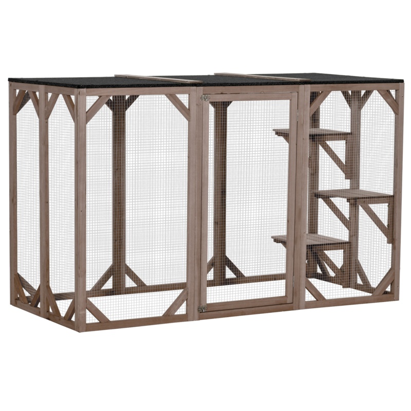 Large Catio with Three Platforms