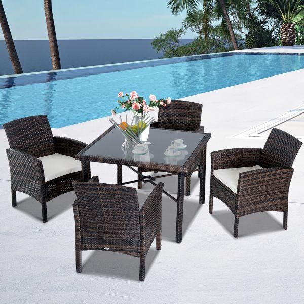 Outsunny Rattan Dining Garden Furniture