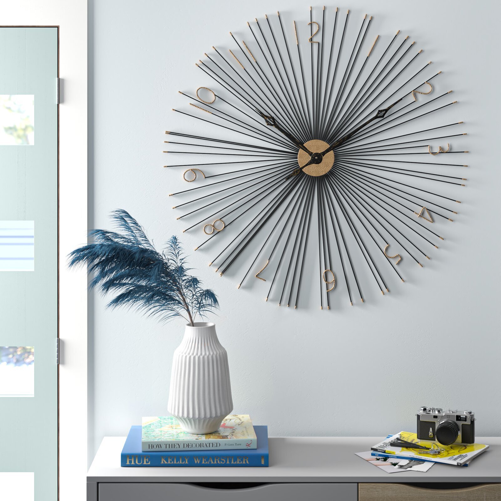 Oversized mid century modern wall clock 