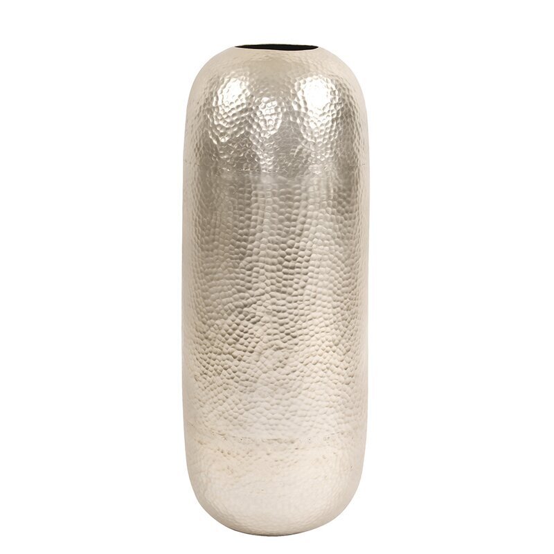 Oversized Rounded Tall Silver Floor Vase 