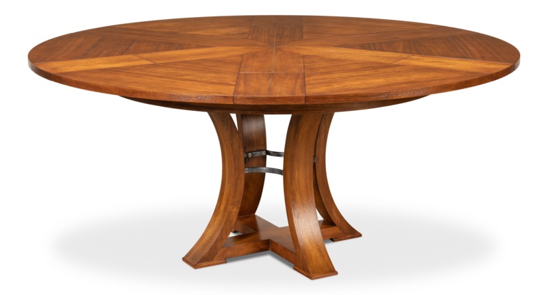 Oxford Extendable Acacia Solid Wood Pedestal Dining Table