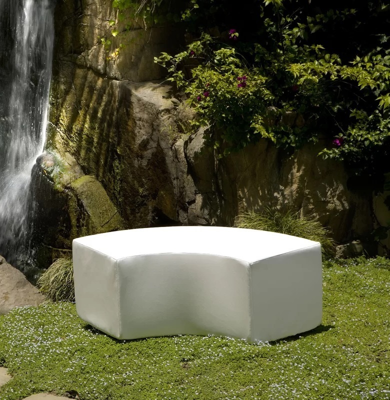 Padded Sectional Curved Patio Bench