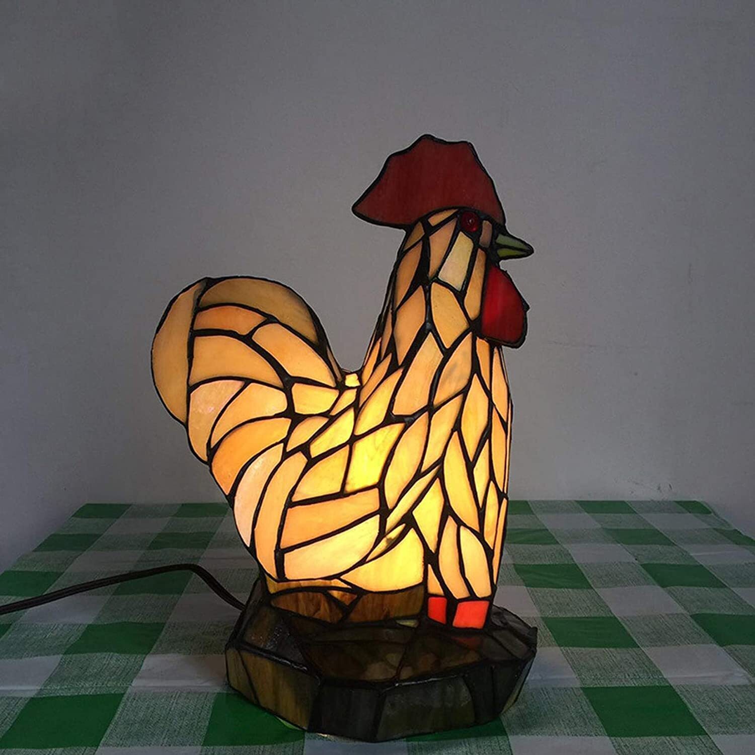 Stained Glass Chicken Lamp