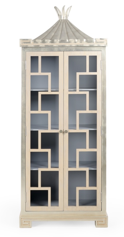 Palm 34'' Wide Solid Wood Curio Cabinet