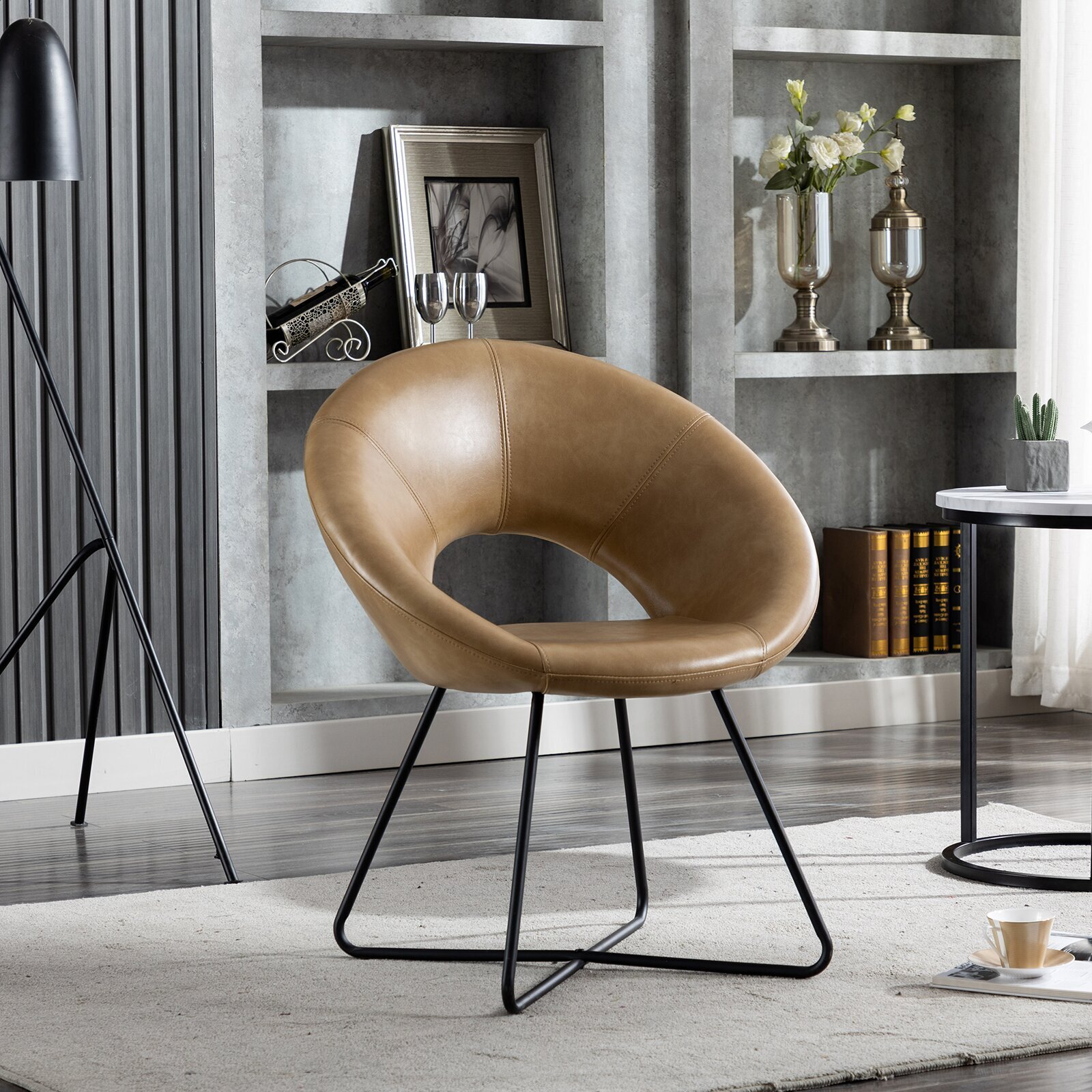 Papasan Style Small Upholstered Chair in Your Home Office