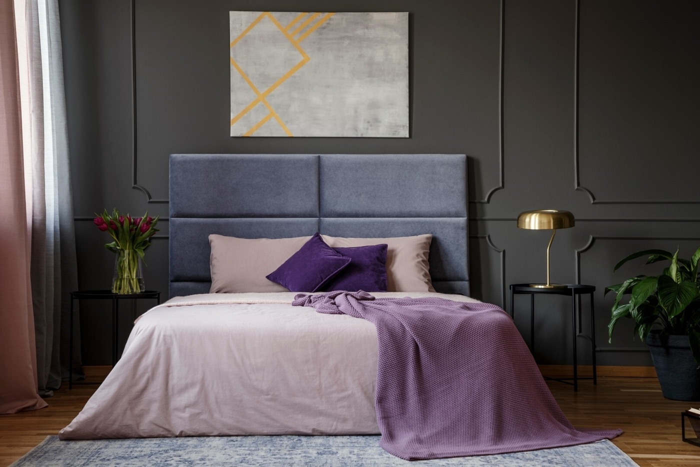 Pastel bedroom interior