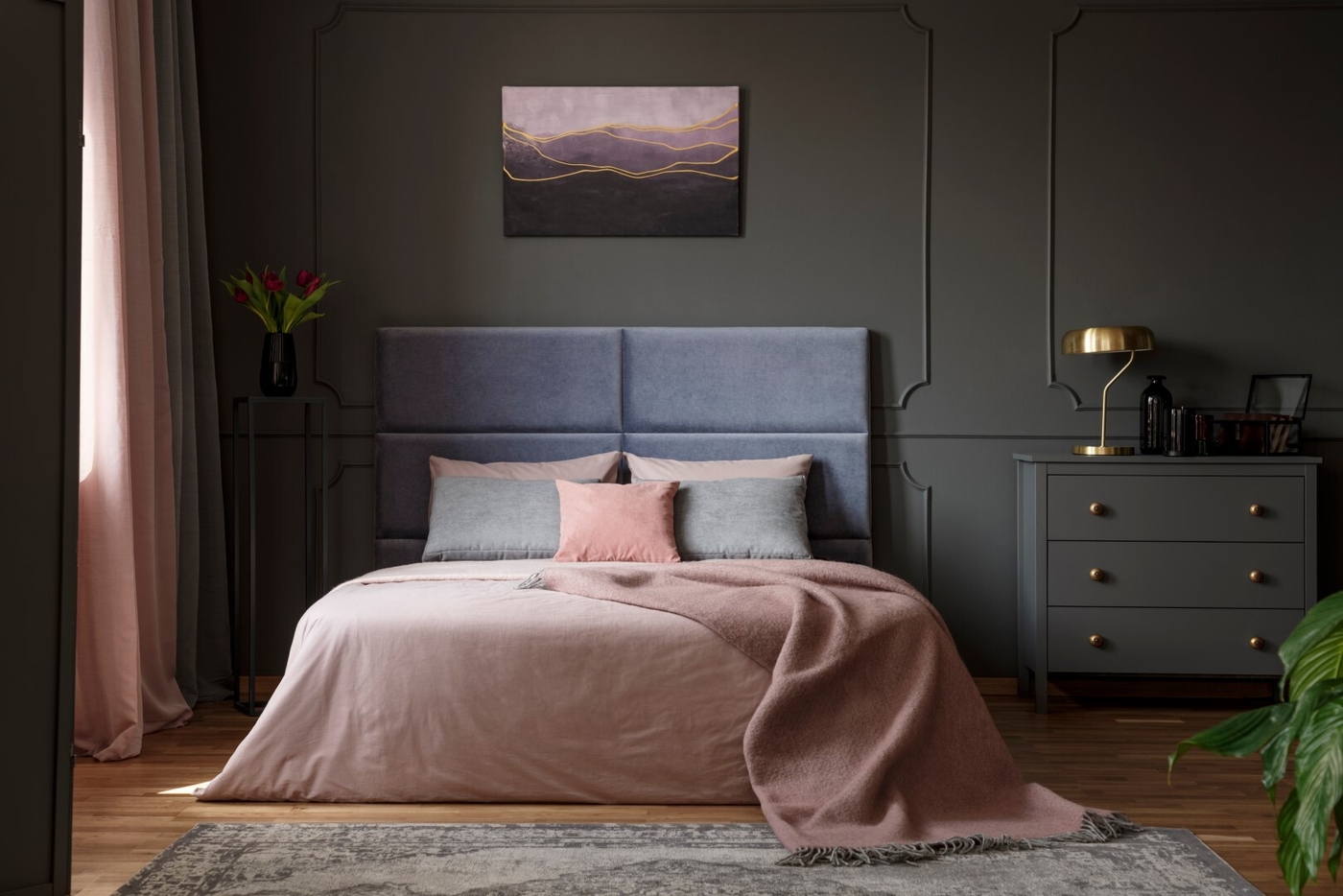 Pastel bedroom interior