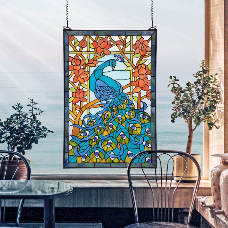 Peacock's Paradise Stained Glass Window