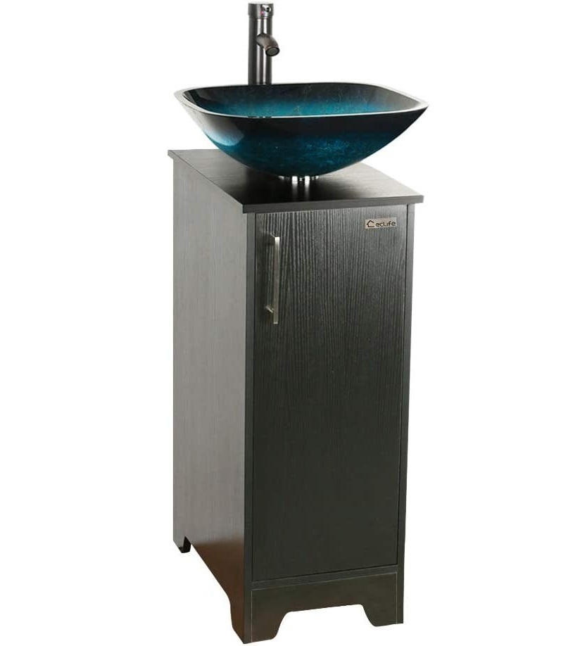 Pedestal Vessel Sink With Storage