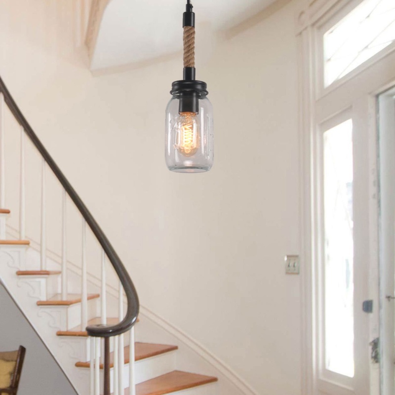 Pero Farmhouse Single Mason Jar Pendant Light