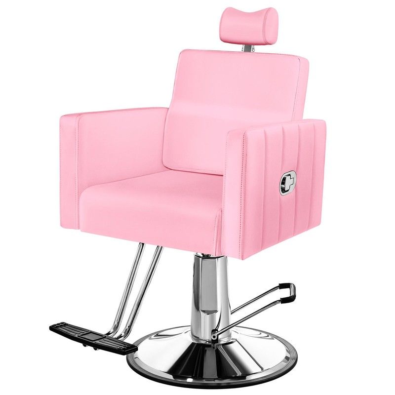 pink dresser chair SYNGAR Pink Faux Fur Upholstered Chair for Bedroom, Cute Desk Chair with Backrest and Armrest, Elegant Makeup Vanity Chair with Wood Style Metal Leg