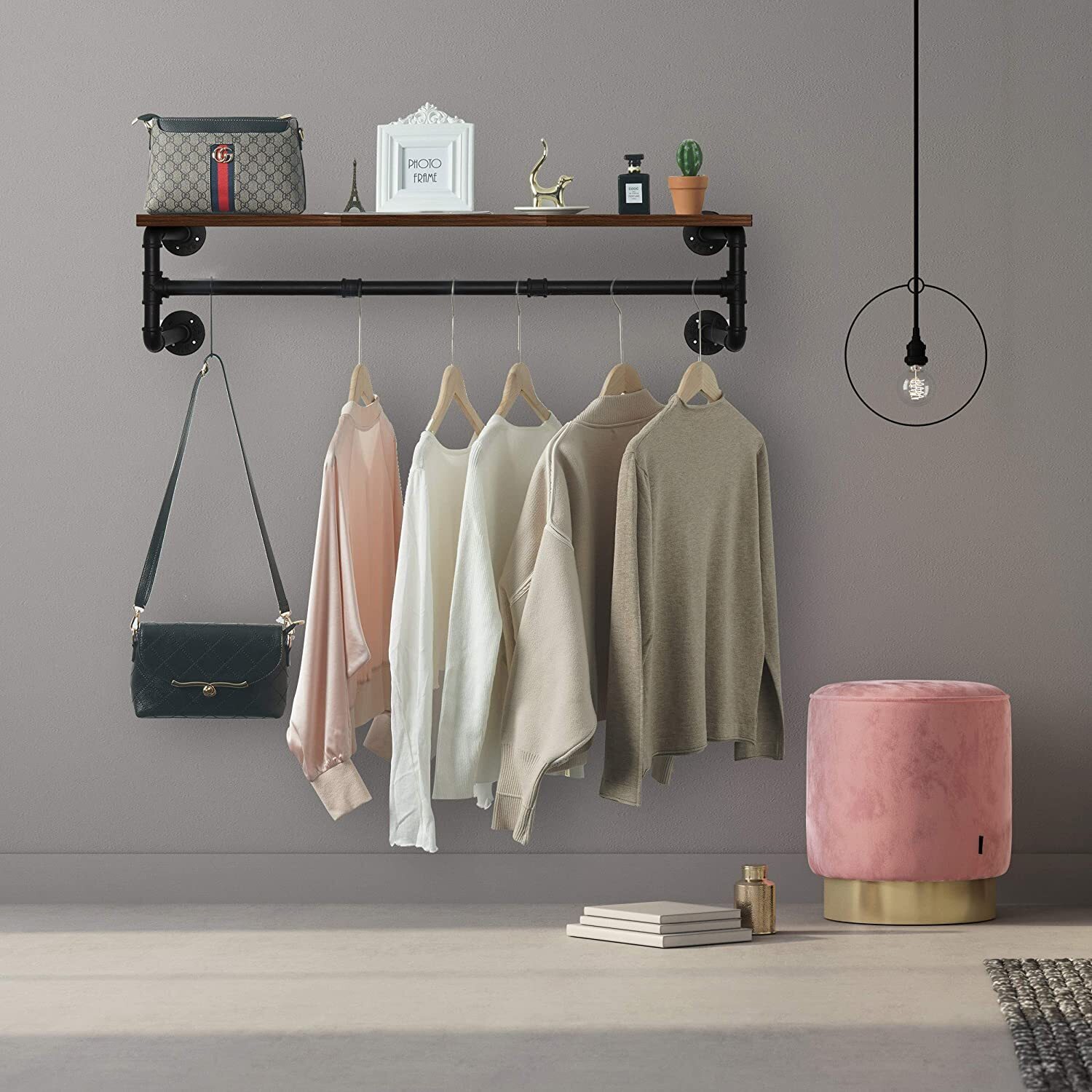 Pipe Wood Shelf