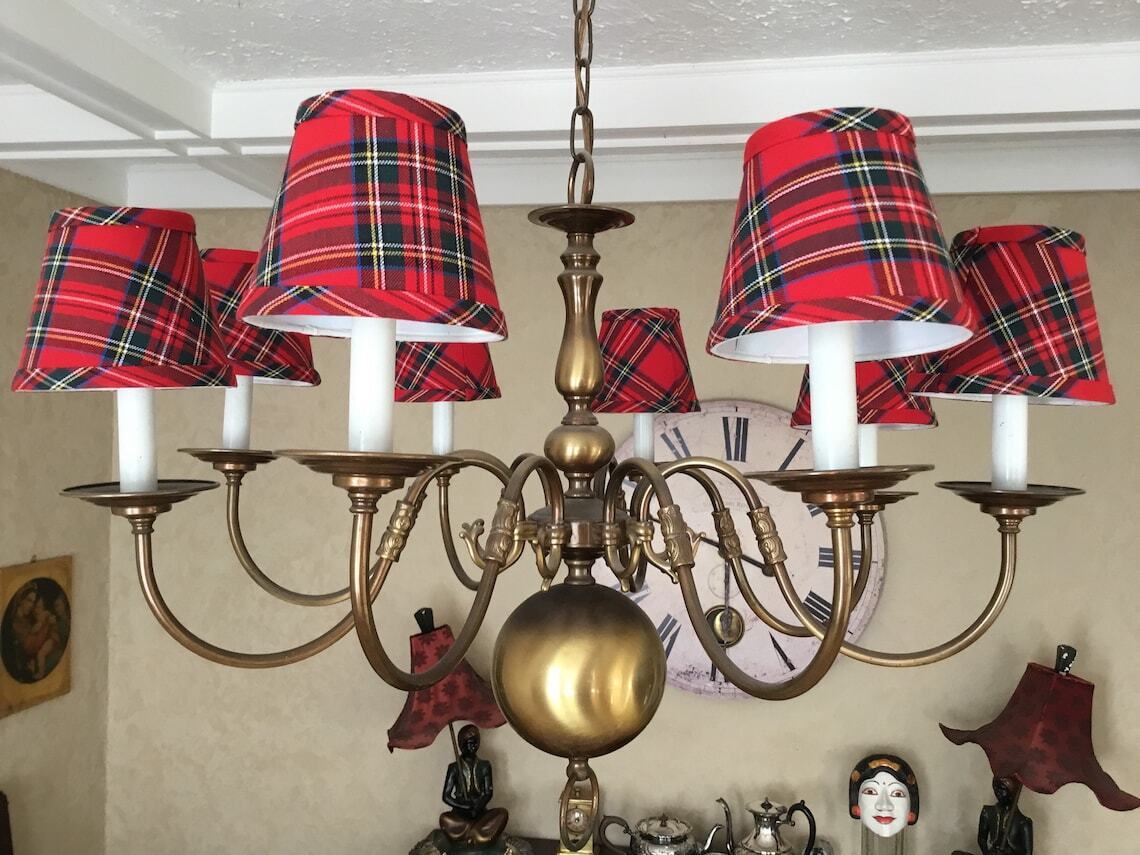 Plaid Chandelier Lamp Shades