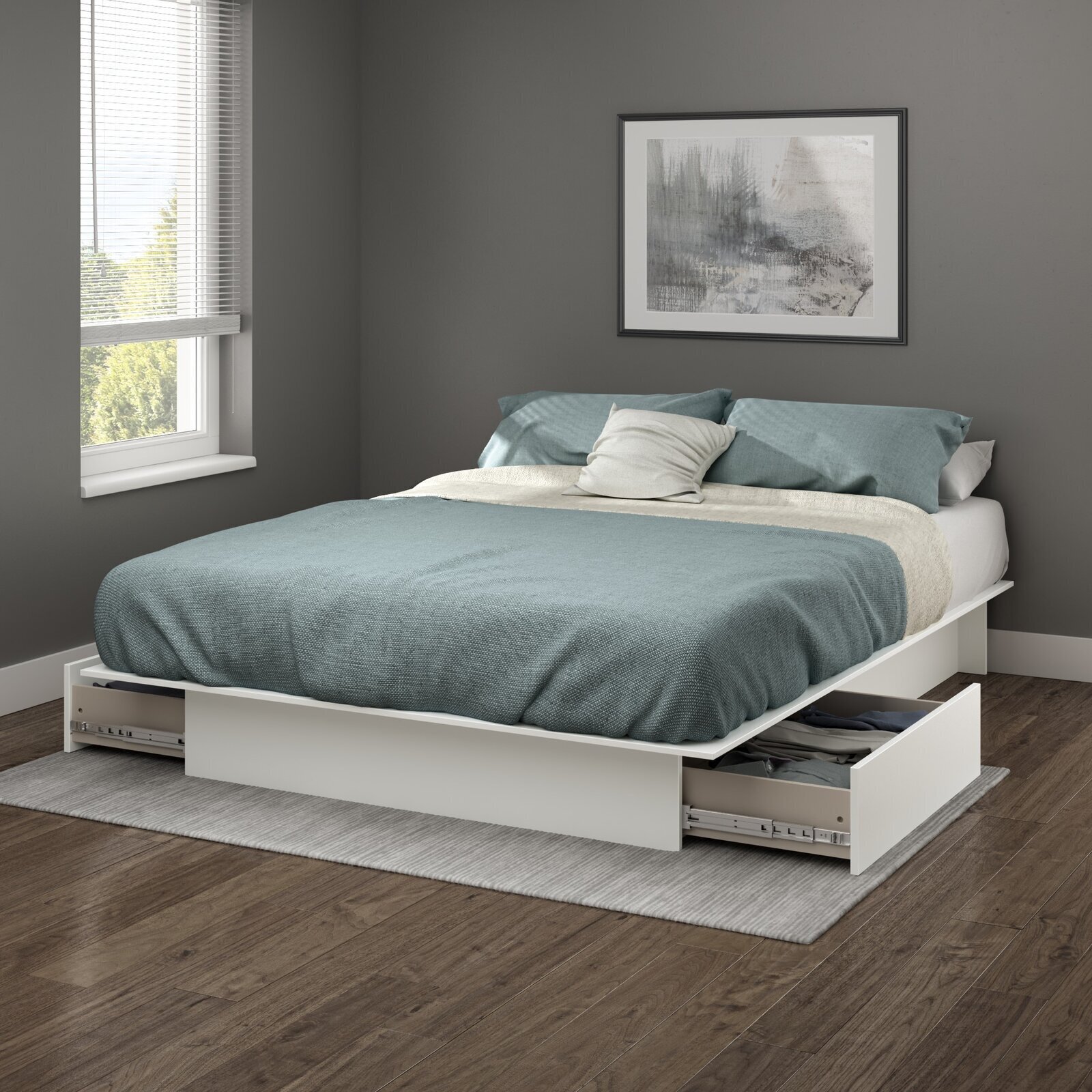 Platform Bed with Drawers
