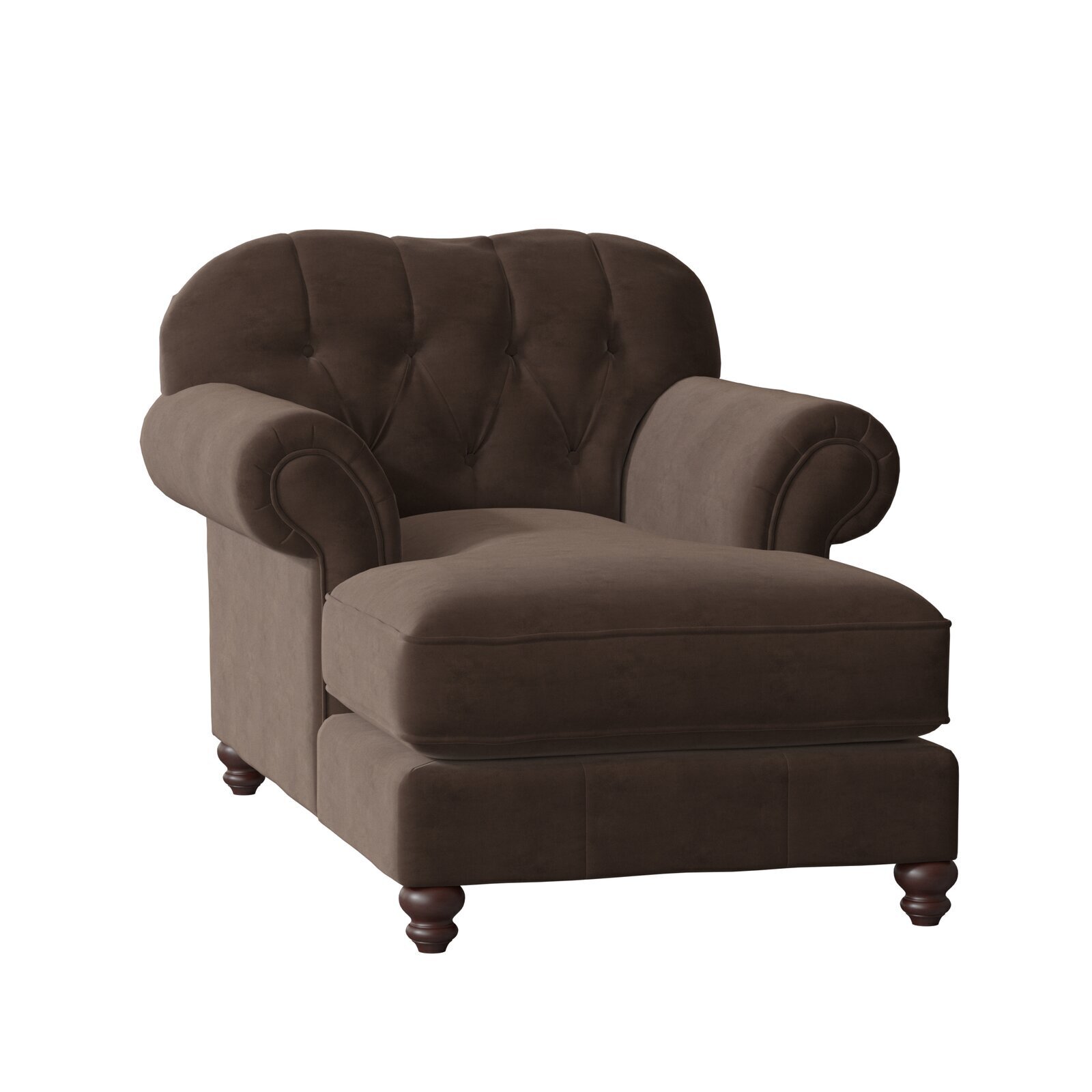 Plush Rounded Rolled Arm Settee