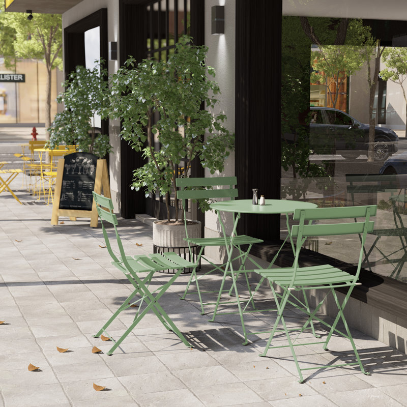 Powder coated steel outdoor bistro set