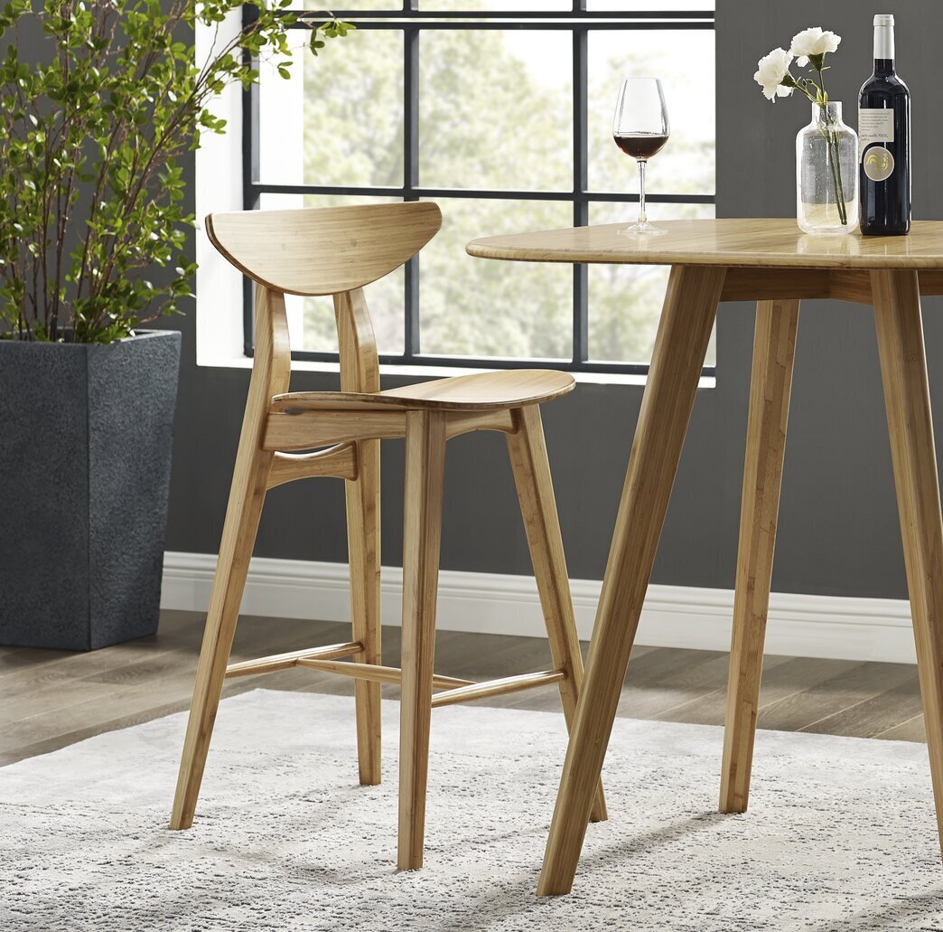 Premium set of 2 bamboo stools