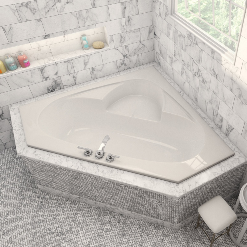 Puka 59'' x 59'' Corner Soaking Acrylic Bathtub