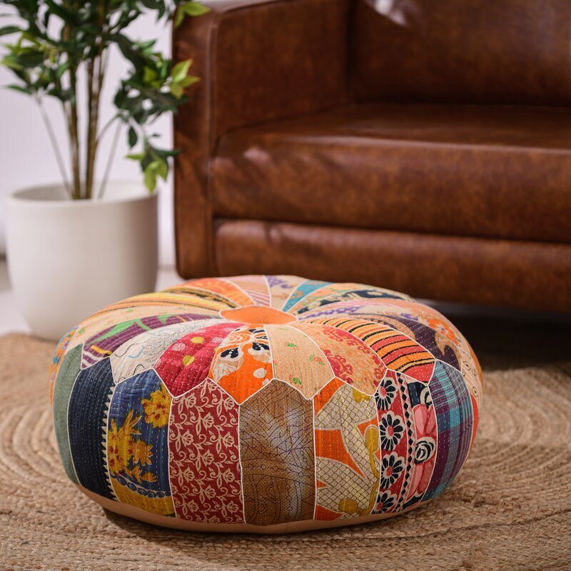 Pumpkin Style Patchwork Ottoman