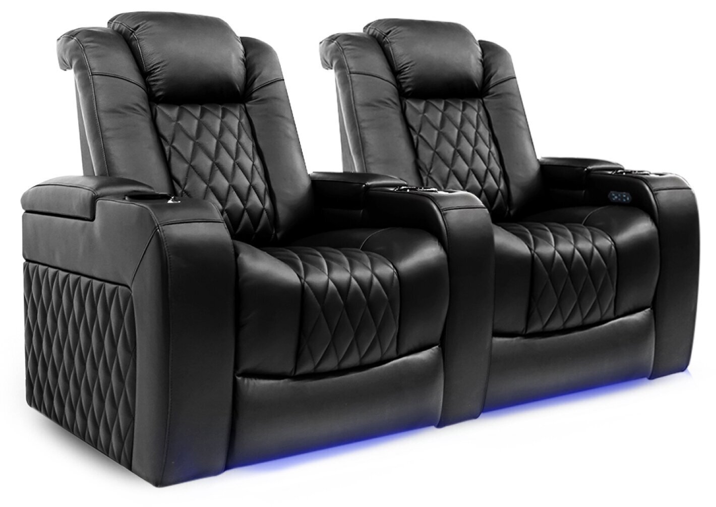 Quilted Loveseat Recliner with Cup Holder