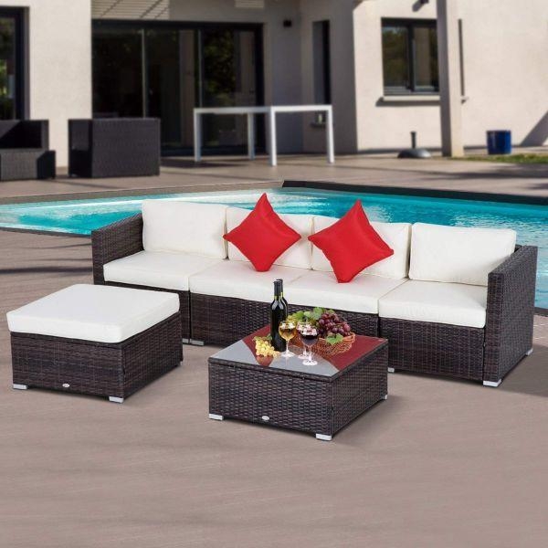 Rattan Garden Furniture 6 Seater Outsunny