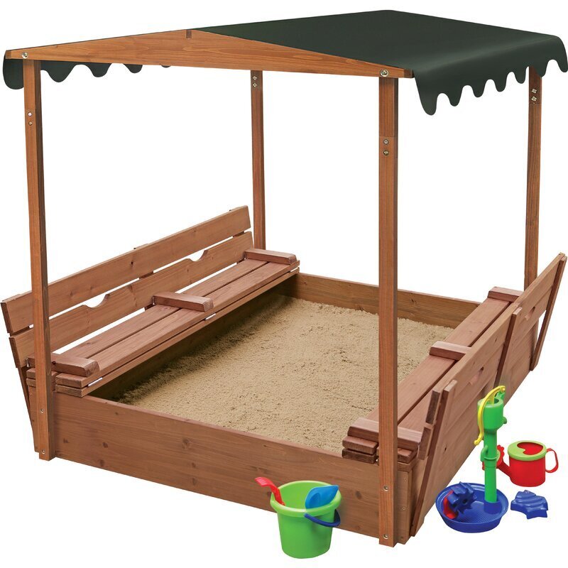 Rectangular Wood Sandbox With Cover