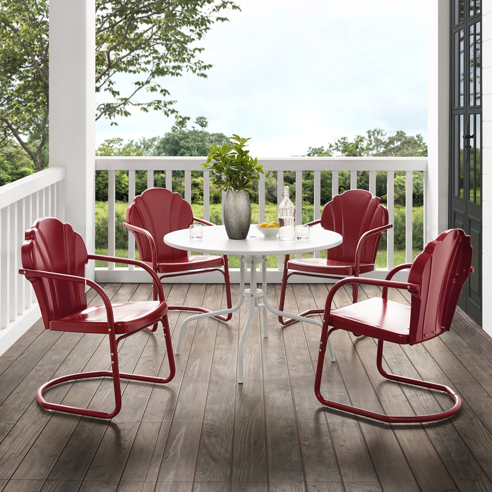 Red Patio Furniture Set