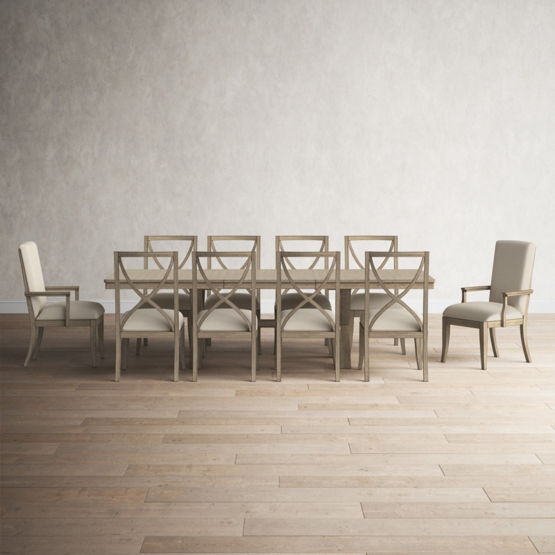 Regan 10 - Person Solid Wood Dining Set