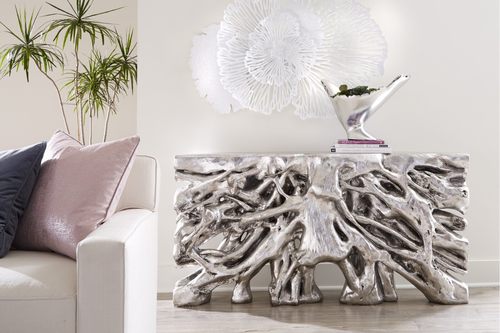 Resin Driftwood Console Table