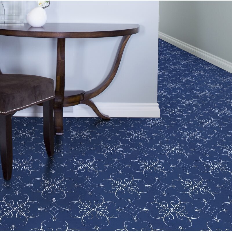 Retro Blue and White Linoleum Flooring