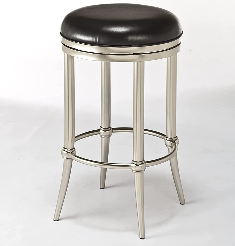 Retro Brushed Nickel Bar Stool