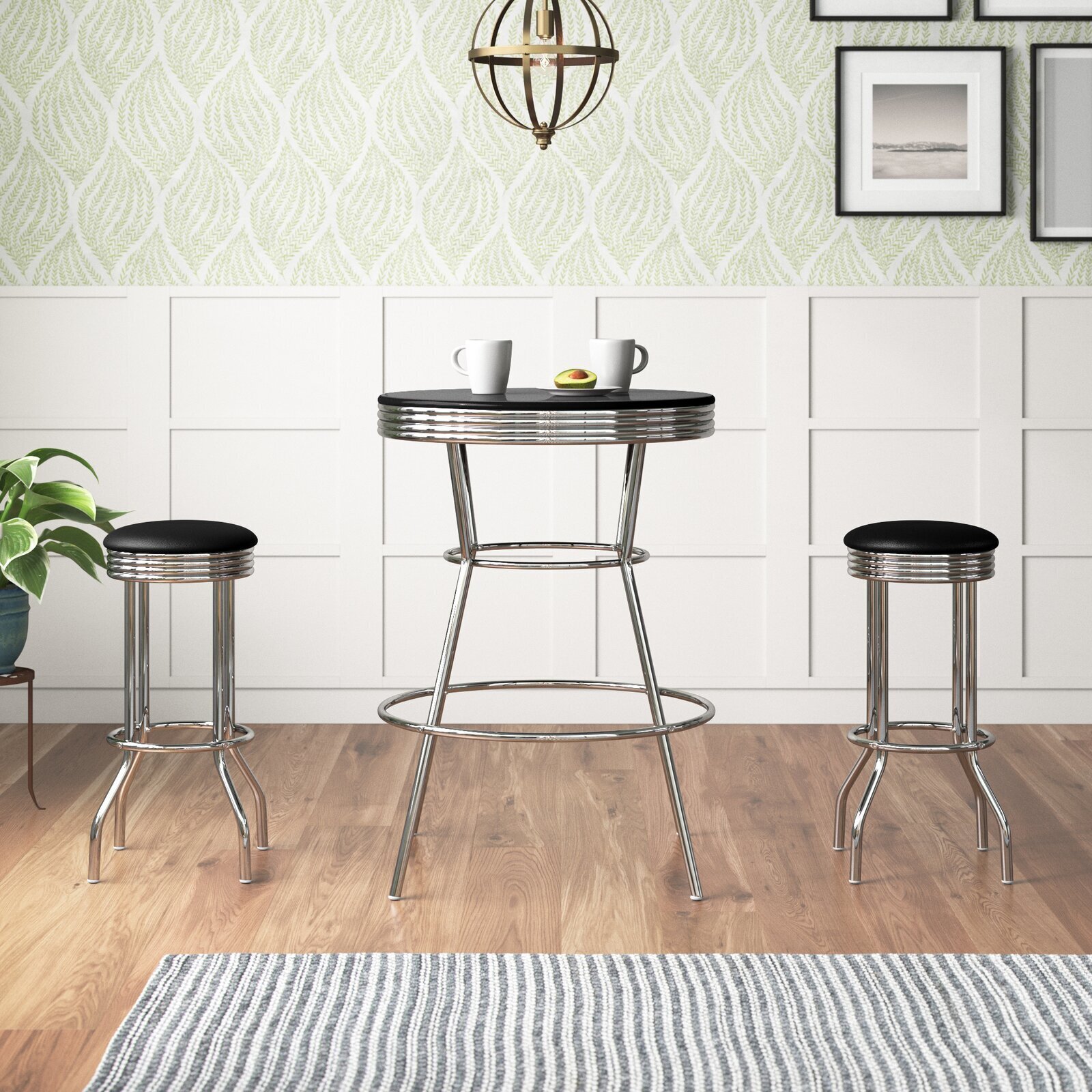 Retro Round Pub Table and Chairs
