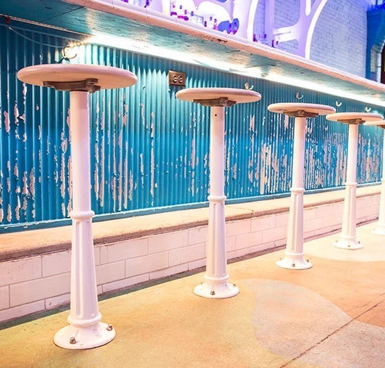 Retro Soda Fountain Floor Mounted Bar Stools